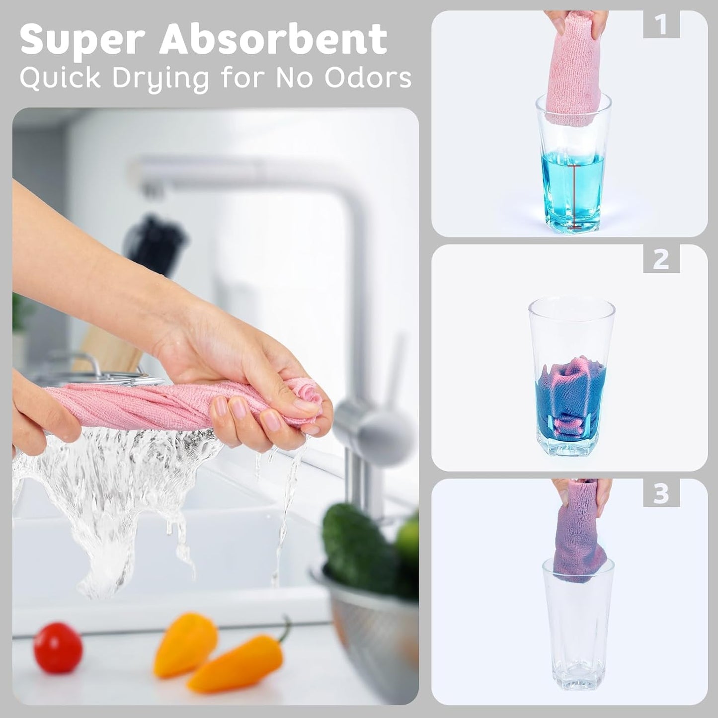 Microfiber Cleanning Kitchen Cloth Roll (Pack Of 20)