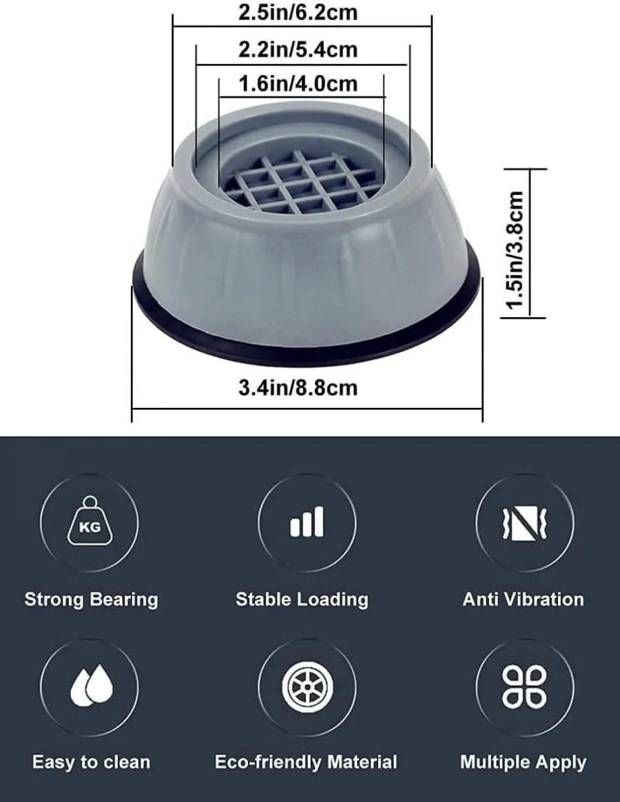 Anti-Vibration Washing Machine Pads - Pack of 4 Pieces