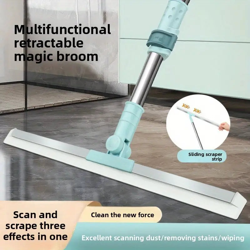 siffey Silicon Magic Broom Floor Wiper Long Handle 180° Rotate